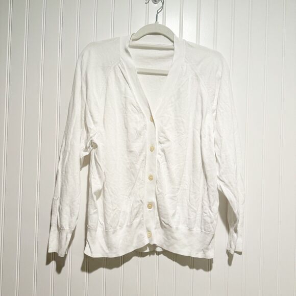 Muji White Cotton Cardigan Size XL - Picture 1 of 6